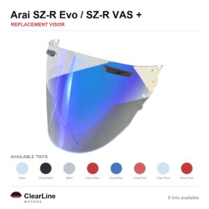Arai SZ-R Evo / SZ-R VAS / VZ-Ram Replacement Visor — Smoke, Clear, Silver Tints