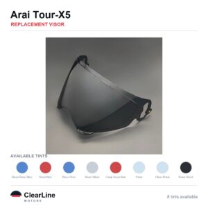 Arai Tour-X5 Replacement Visor — Iridium, Smoke, Clear Tints