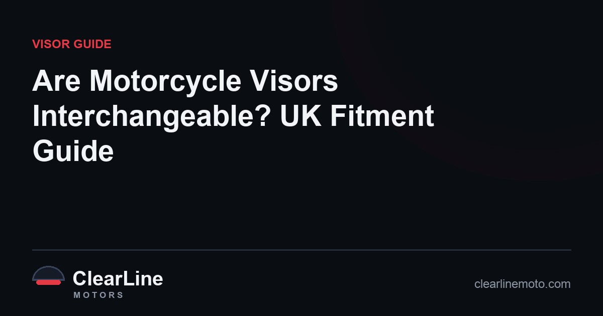 Are Motorcycle Visors Interchangeable? UK Fitment Guide