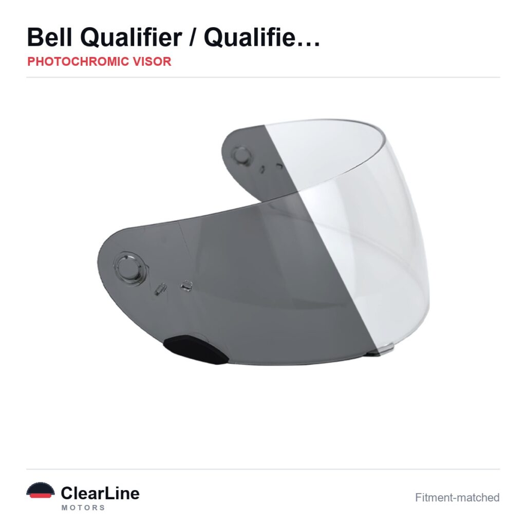 Bell Qualifier DLX / Qualifier / Revolver Evo / RS-1 & more Photochromic Visor — Auto-Tint Day & Night