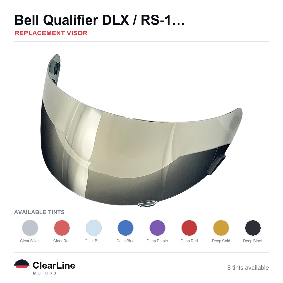 Bell Qualifier DLX / Revolver / RS-1 / RS-2 & more Replacement Visor — Smoke, Clear, Gold Tints