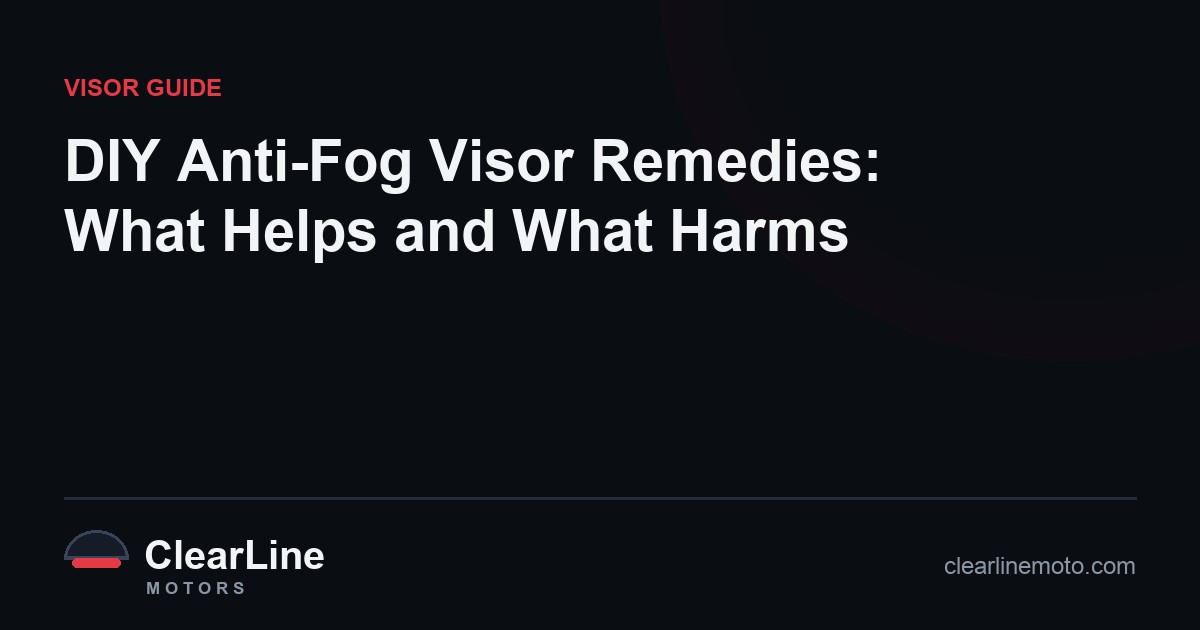 DIY Anti-Fog Visor Remedies: What Helps and What Harms