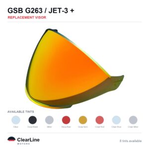 GSB G263 / JET-3 / Motorax S30 Replacement Visor — Smoke, Clear, Gold Tints