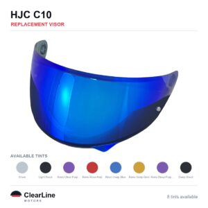 HJC C10 Replacement Visor — Iridium, Smoke, Clear Tints