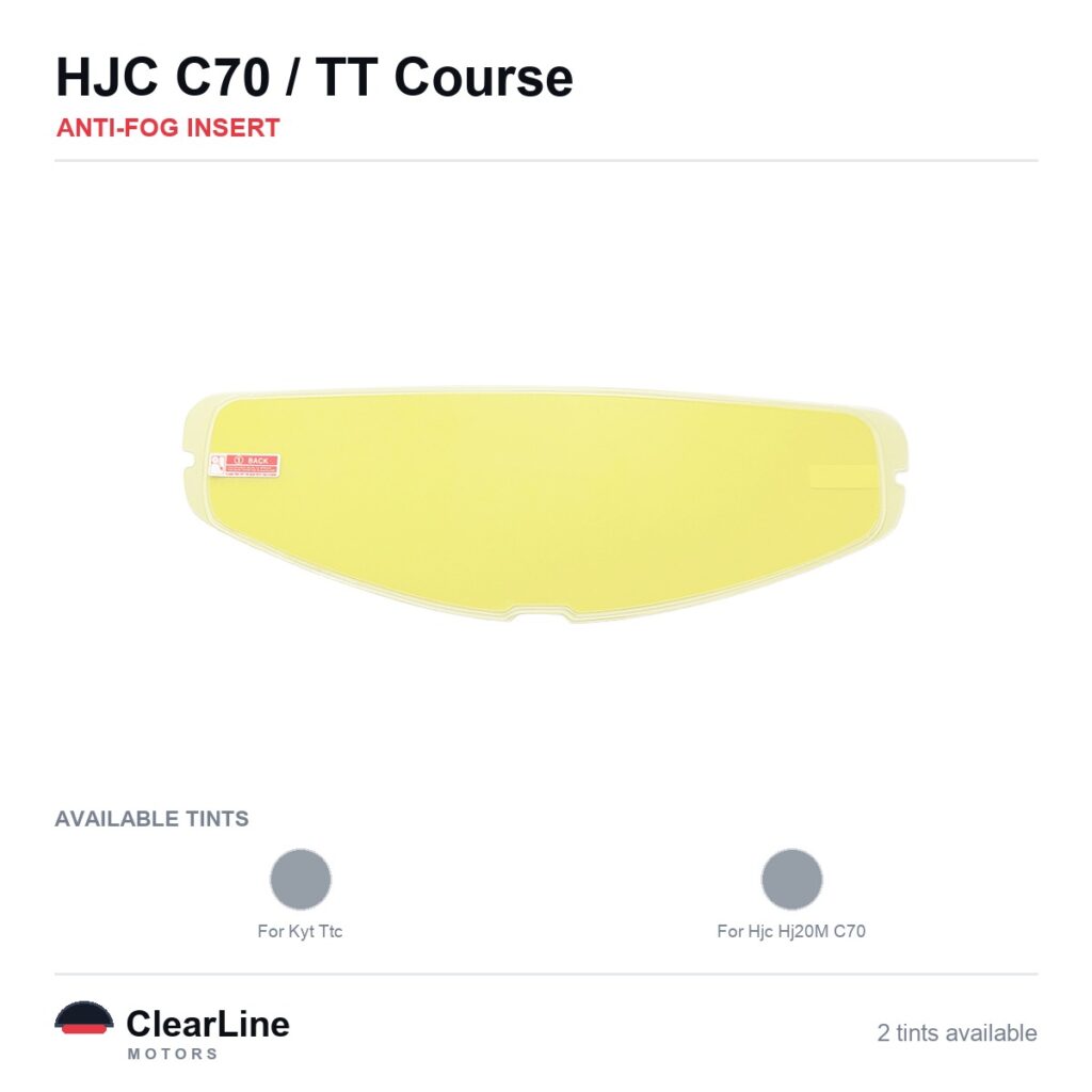HJC C70 / KYT TT Course Anti-Fog Insert — Stops Visor Fogging