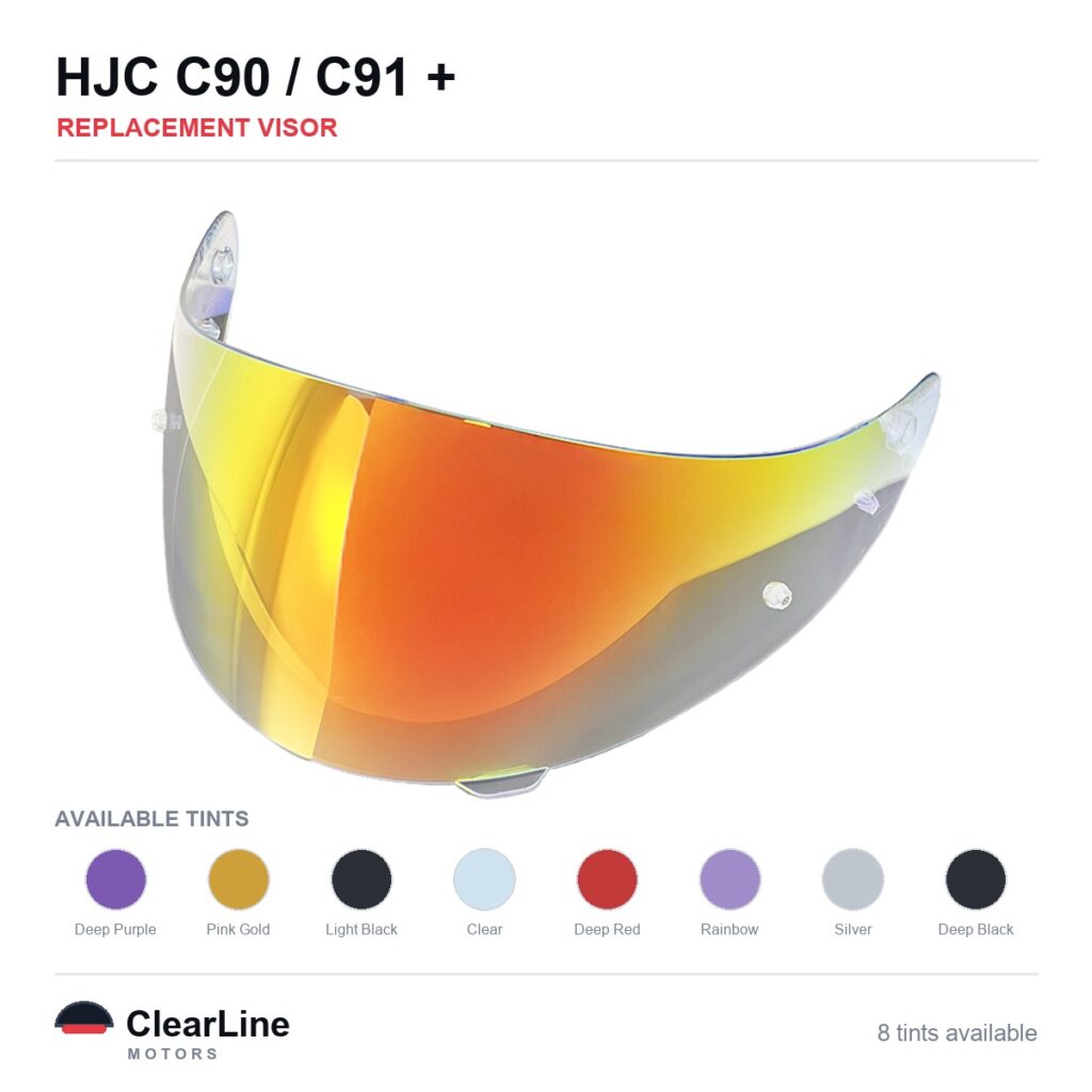 HJC C90 / C91 / C91N / CL-MAX 2 & more Replacement Visor — Iridium, Smoke, Clear Tints
