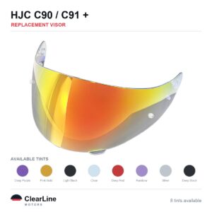 HJC C90 / C91 / C91N / CL-MAX 2 & more Replacement Visor — Iridium, Smoke, Clear Tints