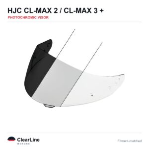 HJC CL-MAX 2 / CL-MAX 3 / IS-MAX 2 / IS-MAX BT & more Photochromic Visor — Auto-Tint Day & Night