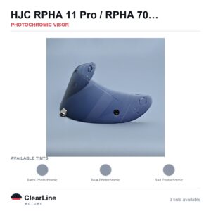 HJC RPHA 11 Pro / RPHA 70 ST Photochromic Visor — Auto-Tint Day & Night