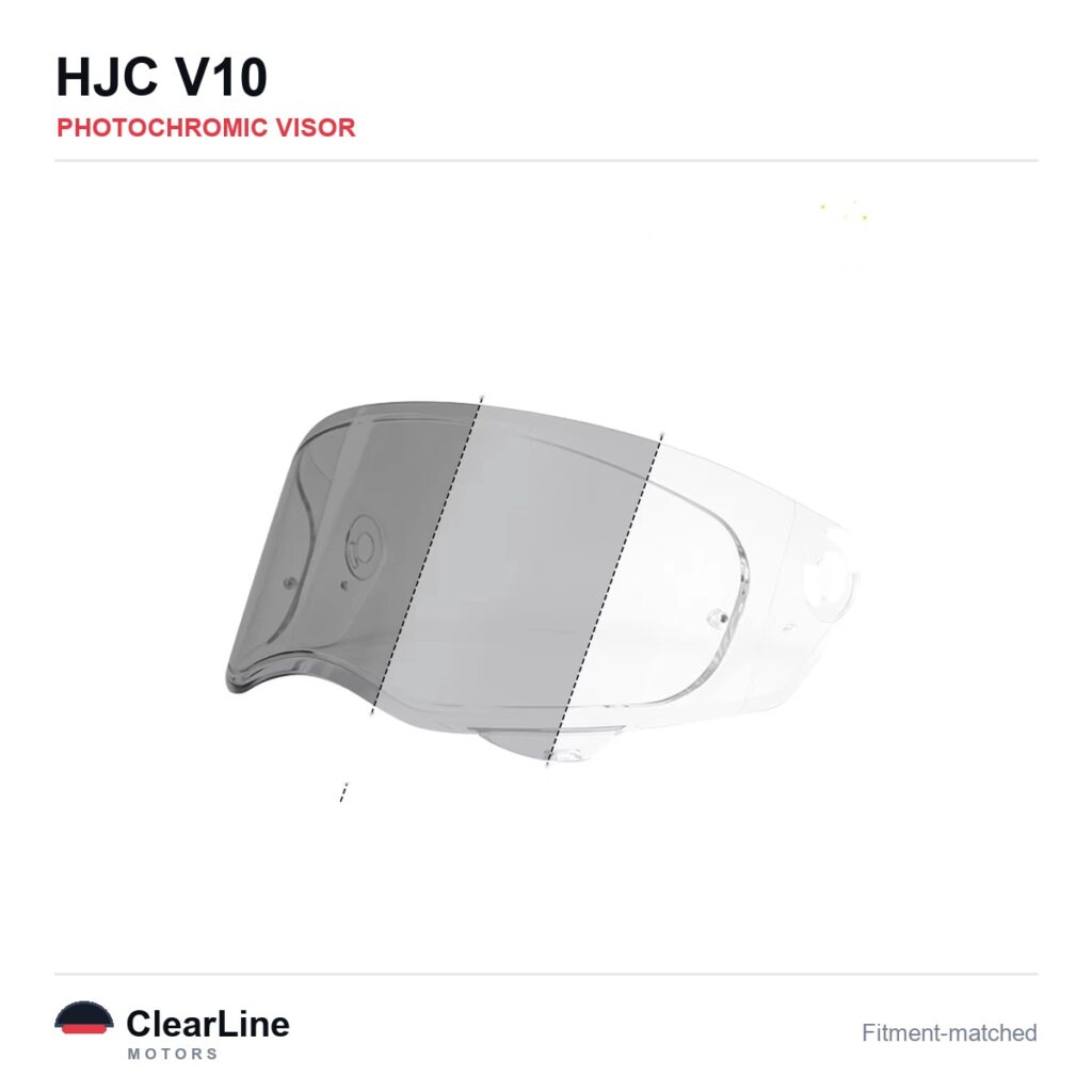 HJC V10 Photochromic Visor — Auto-Tint Day & Night