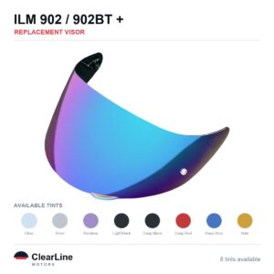 ILM 902 / 902BT / 902L Replacement Visor — Iridium, Smoke, Clear Tints