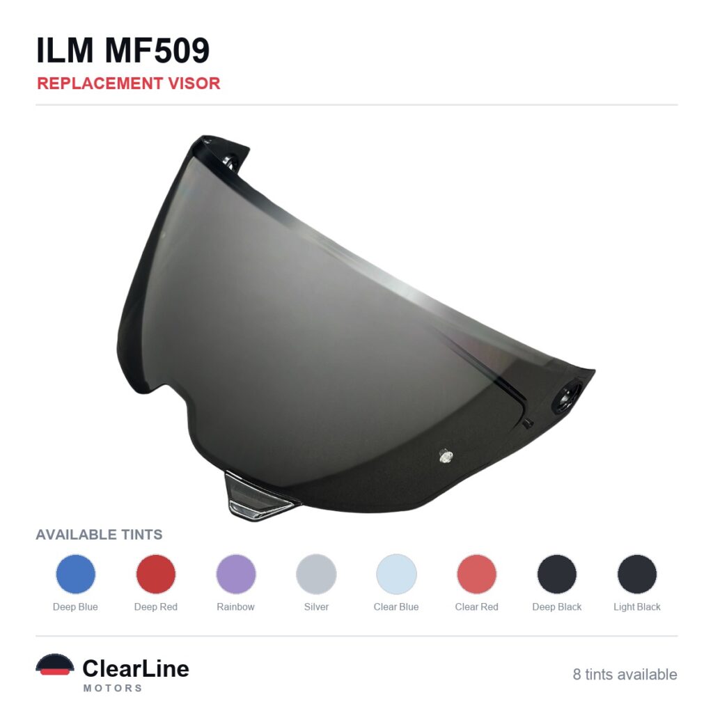 ILM MF509 Replacement Visor — Iridium, Smoke, Clear Tints