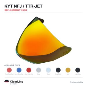 KYT NFJ / TTR-JET Replacement Visor — Iridium, Smoke, Clear Tints