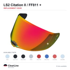 LS2 Citation II / FF811 / Vector II Replacement Visor — Smoke, Clear, Silver Tints