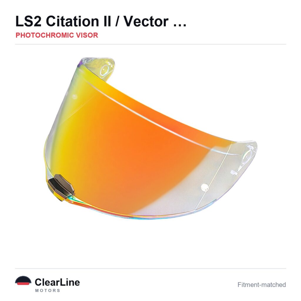 LS2 Citation II / Vector II Photochromic Visor — Auto-Tint Day & Night