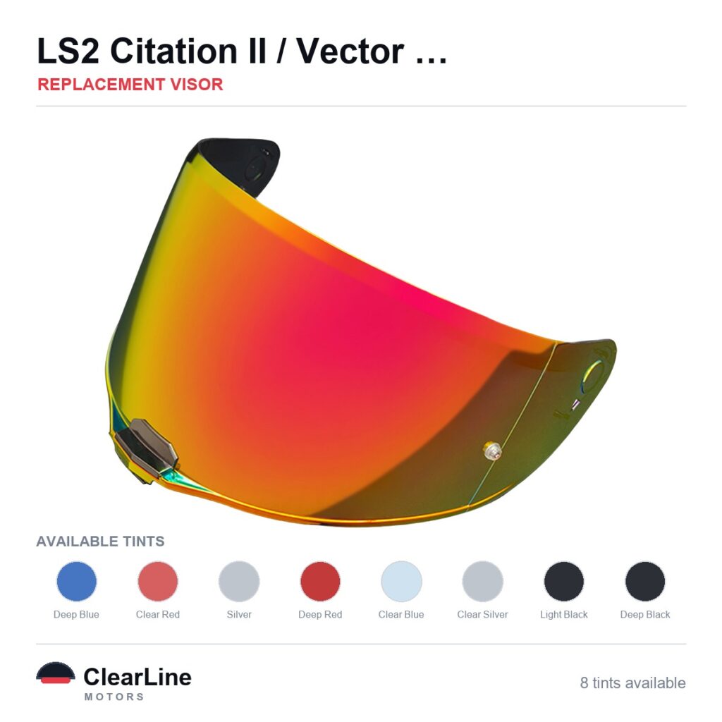 LS2 Citation II / Vector II Replacement Visor — Smoke, Clear, Silver Tints