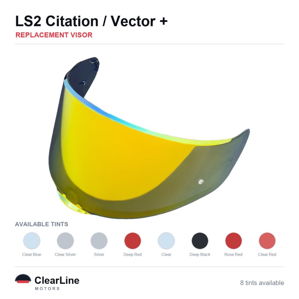 LS2 Citation / Vector / Sedici Strada 2 & more Replacement Visor — Smoke, Clear, Gold Tints