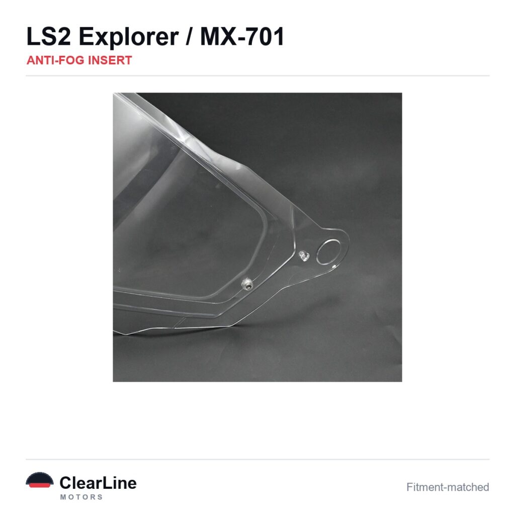 LS2 Explorer / MX-701 Anti-Fog Insert — Stops Visor Fogging