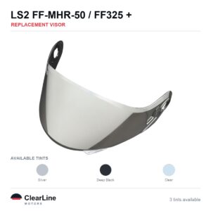 LS2 FF-MHR-50 / FF325 / FF370 / FF386 & more Replacement Visor — Smoke, Clear, Silver Tints