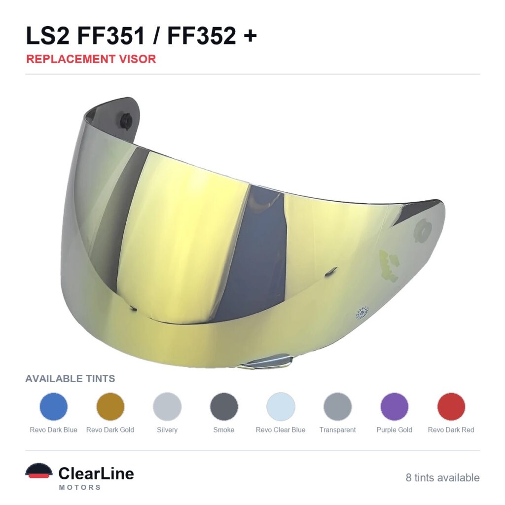 LS2 FF351 / FF352 / FF369 / FF384 & more Replacement Visor — Iridium, Smoke, Clear Tints