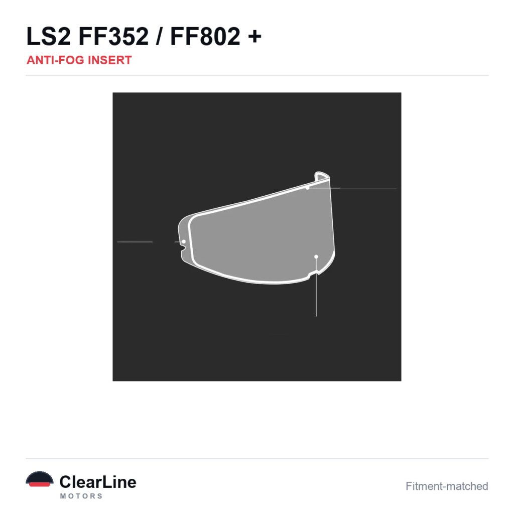 LS2 FF352 / FF802 / Flash / Rookie Anti-Fog Insert — Stops Visor Fogging