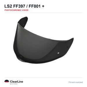 LS2 FF397 / FF801 / Sedici Strada 2 & more Photochromic Visor — Auto-Tint Day & Night