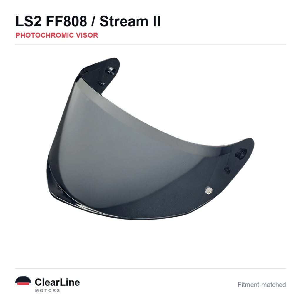 LS2 FF808 / Stream II Photochromic Visor — Auto-Tint Day & Night