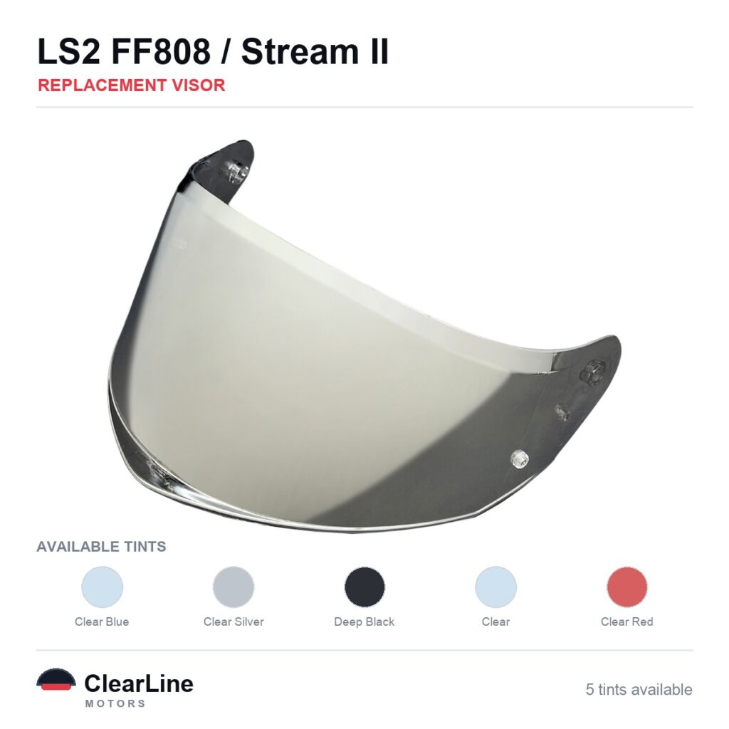 LS2 FF808 / Stream II Replacement Visor — Smoke, Clear, Silver Tints