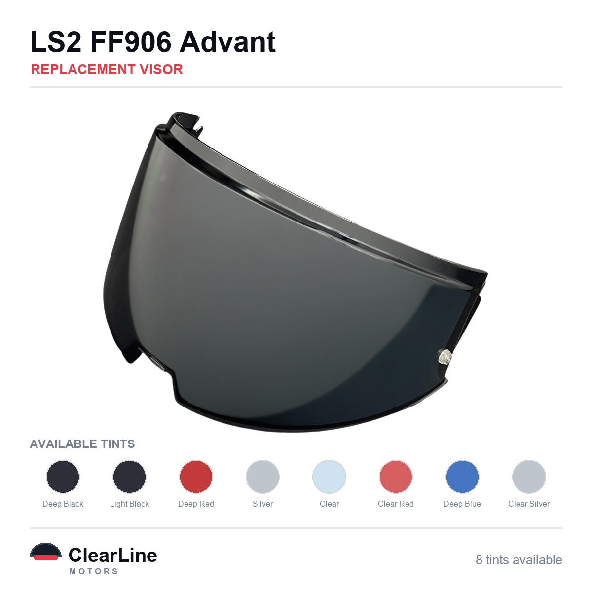LS2 FF906 Advant Replacement Visor — Smoke, Clear, Silver Tints
