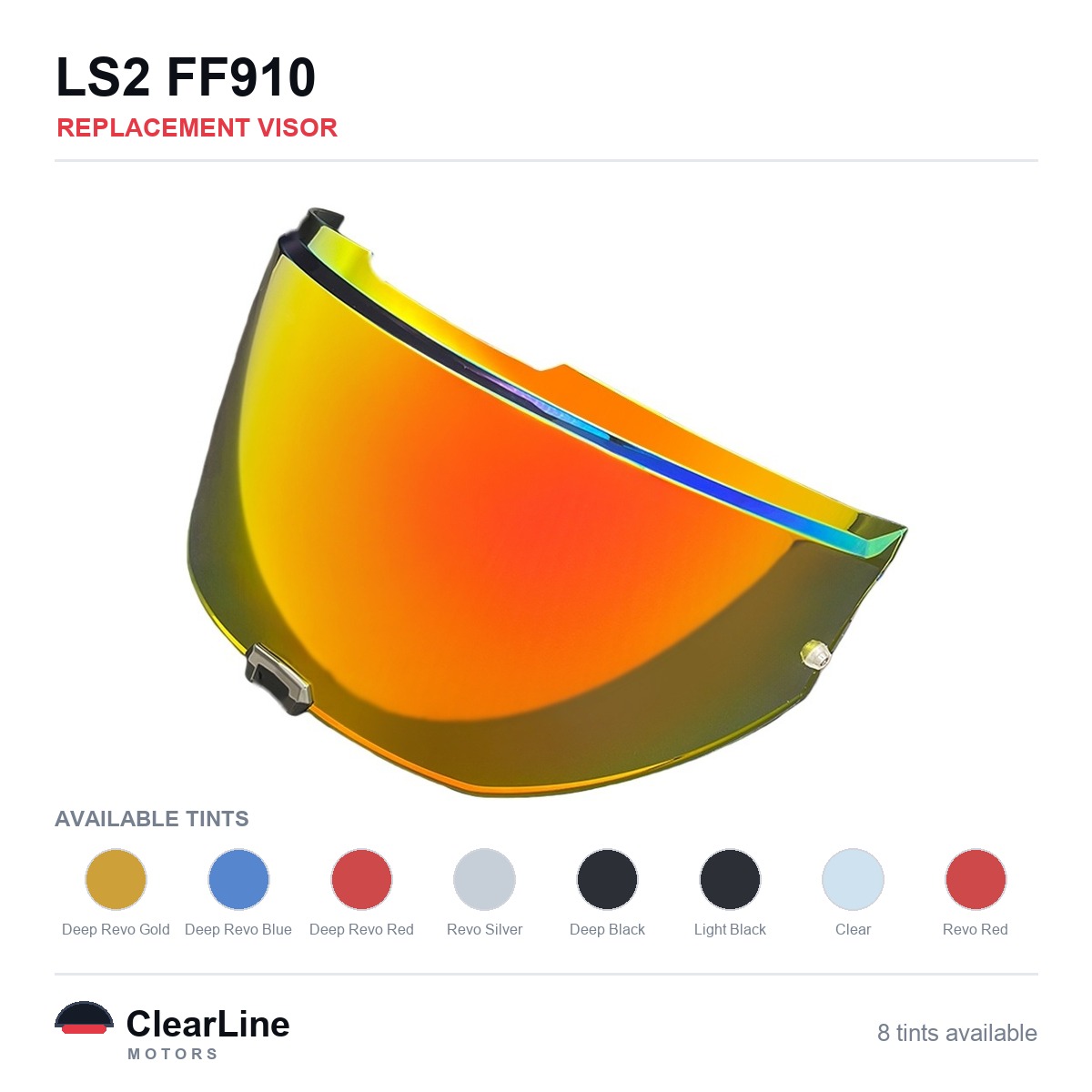 LS2 FF910 Replacement Visor — Iridium, Smoke, Clear Tints