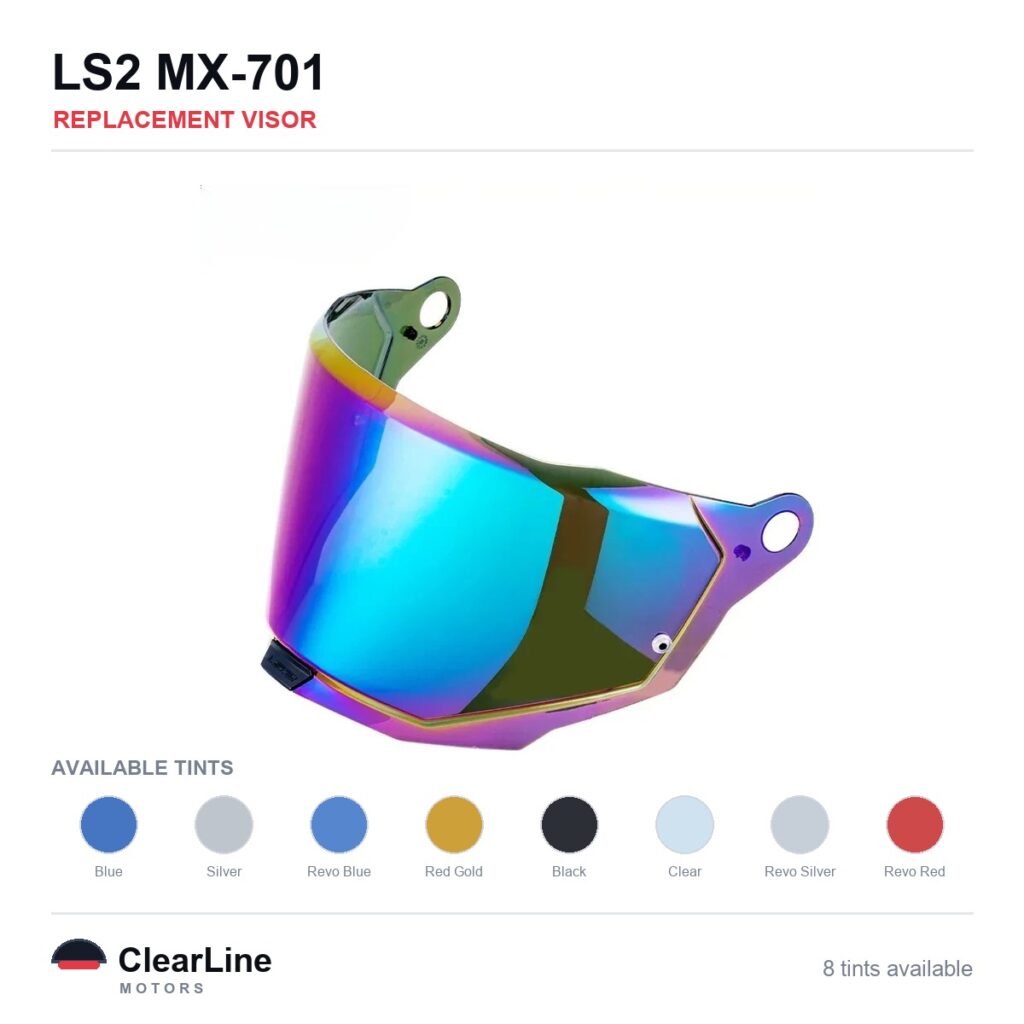 LS2 MX-701 Replacement Visor — Iridium, Smoke, Clear Tints
