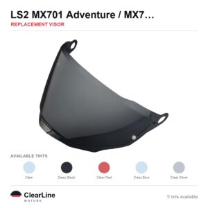 LS2 MX701 Adventure / MX701 Explorer Carbon / MX701 Explorer Replacement Visor — Smoke, Clear, Silver Tints