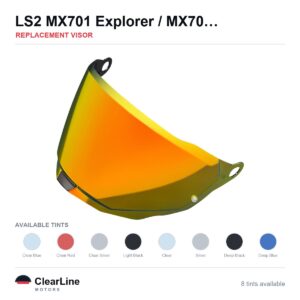 LS2 MX701 Explorer Carbon / MX701 Explorer Replacement Visor — Smoke, Clear, Silver Tints
