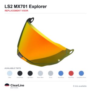 LS2 MX701 Explorer Replacement Visor — Iridium, Smoke, Clear Tints