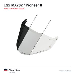 LS2 MX702 / Pioneer II Photochromic Visor — Auto-Tint Day & Night