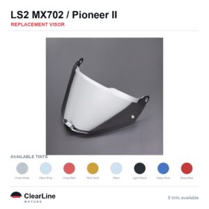 LS2 MX702 / Pioneer II Replacement Visor — Smoke, Clear, Gold Tints