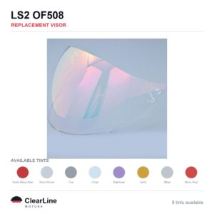 LS2 OF508 Replacement Visor — Iridium, Clear, Gold Tints