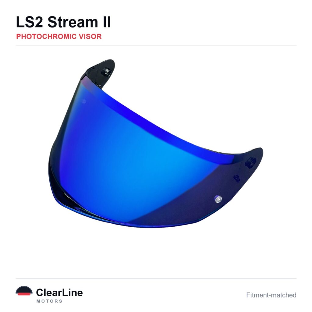 LS2 Stream II Photochromic Visor — Auto-Tint Day & Night