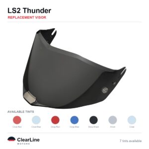 LS2 Thunder Replacement Visor — Smoke, Clear, Silver Tints