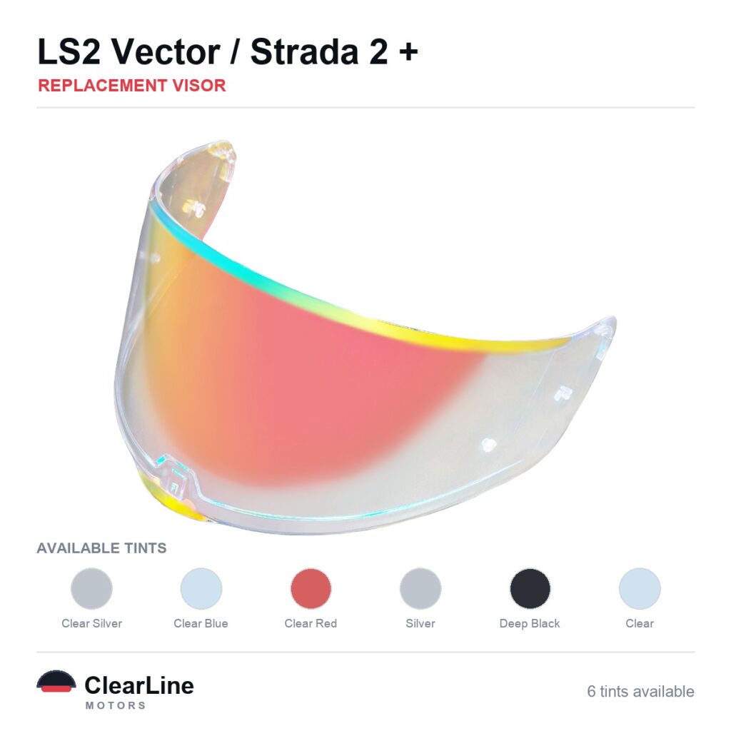 LS2 Vector / Sedici Strada 2 & more Replacement Visor — Smoke, Clear, Silver Tints