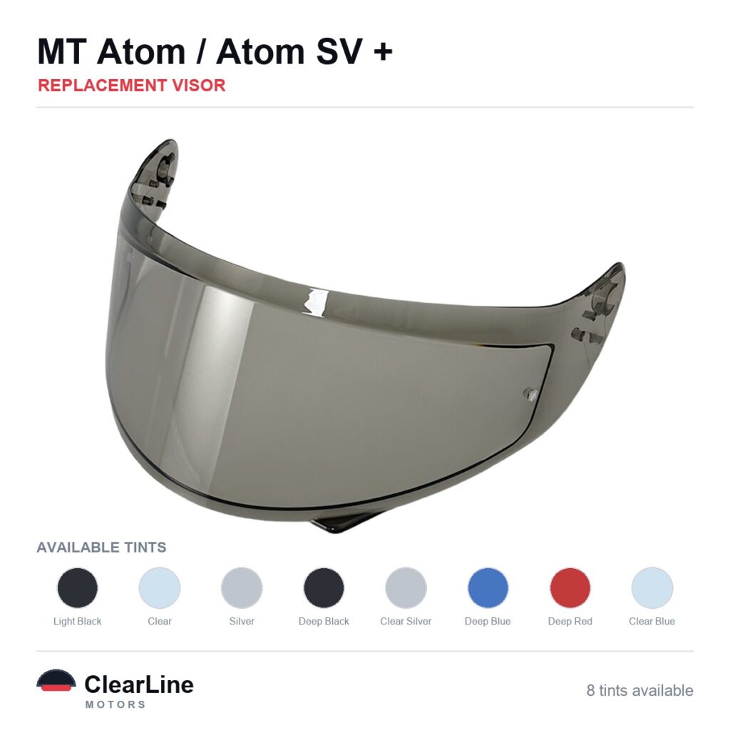 MT Atom SV / Atom Replacement Visor — Smoke, Clear, Silver Tints