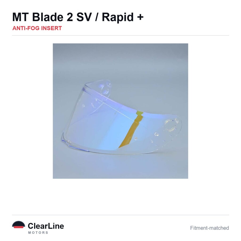 MT Blade 2 SV / Rapid Pro / Rapid / Revenge 2 & more Anti-Fog Insert — Stops Visor Fogging
