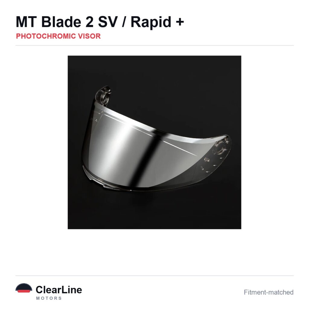 MT Blade 2 SV / Rapid Pro / Rapid / Revenge 2 & more Photochromic Visor — Auto-Tint Day & Night
