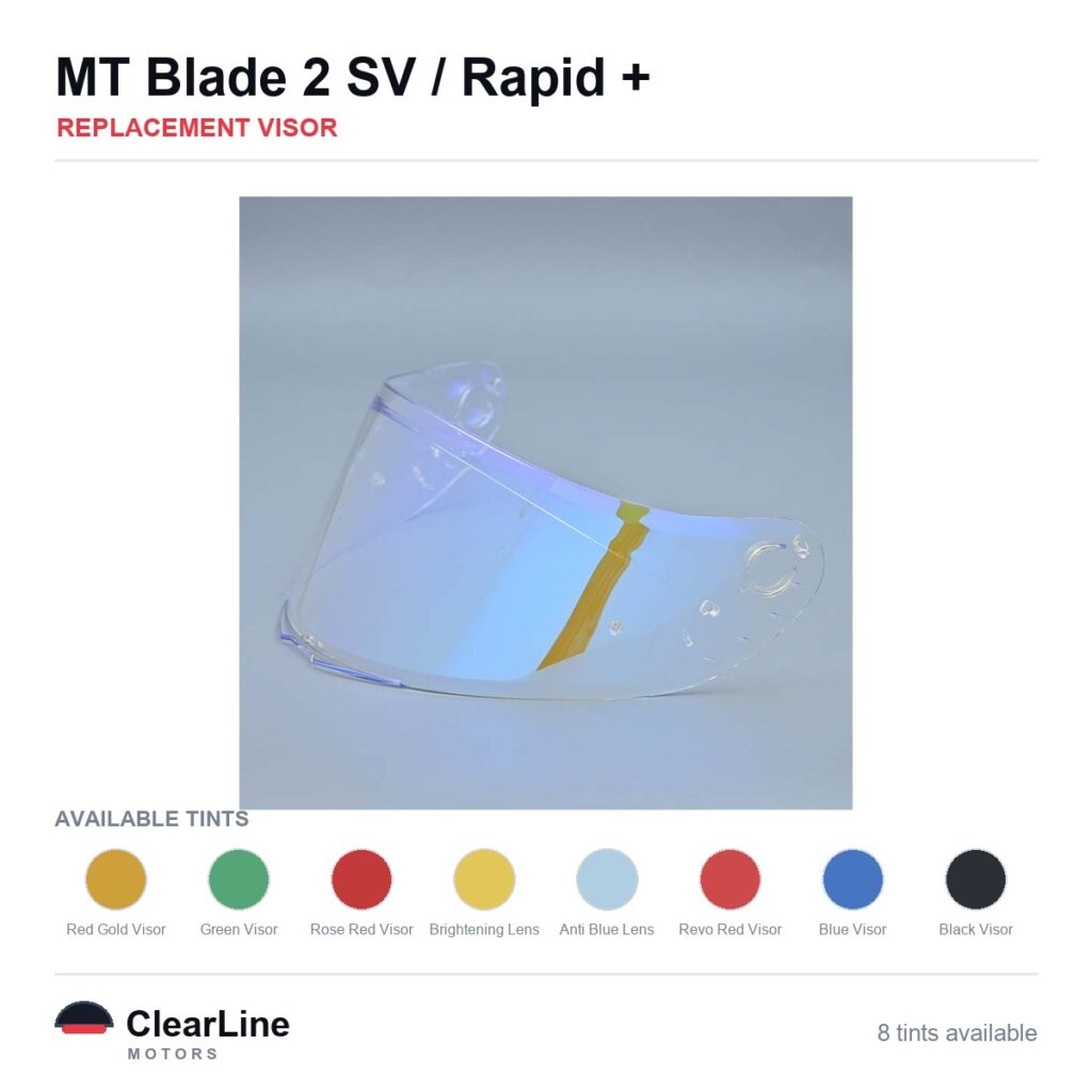 MT Blade 2 SV / Rapid Pro / Rapid / Revenge 2 & more Replacement Visor — Iridium, Smoke, Clear Tints