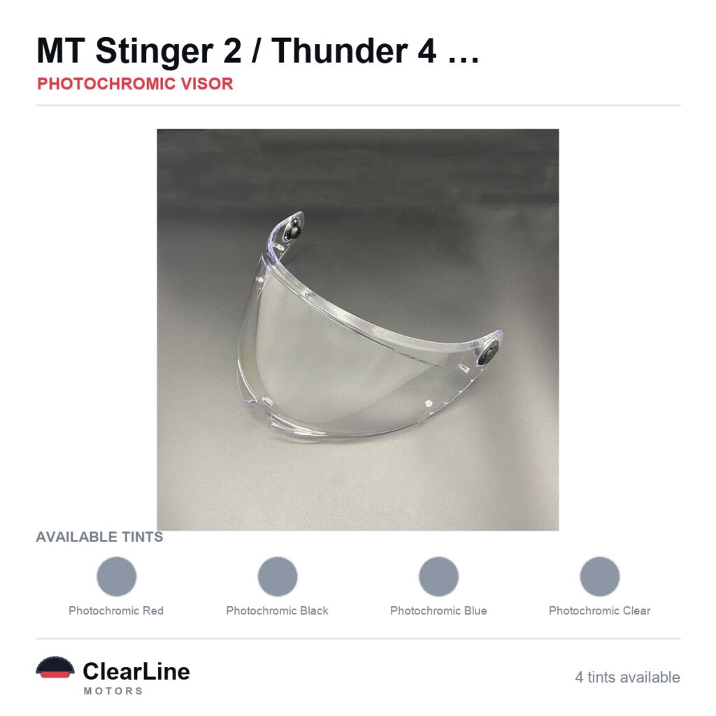 MT Stinger 2 / Thunder 4 SV Photochromic Visor — Auto-Tint Day & Night