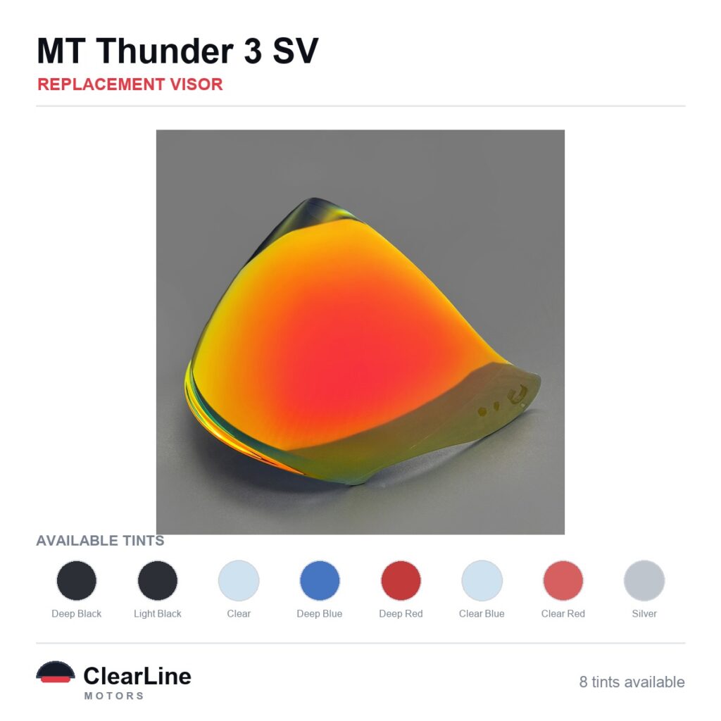 MT Thunder 3 SV Replacement Visor — Smoke, Clear, Silver Tints