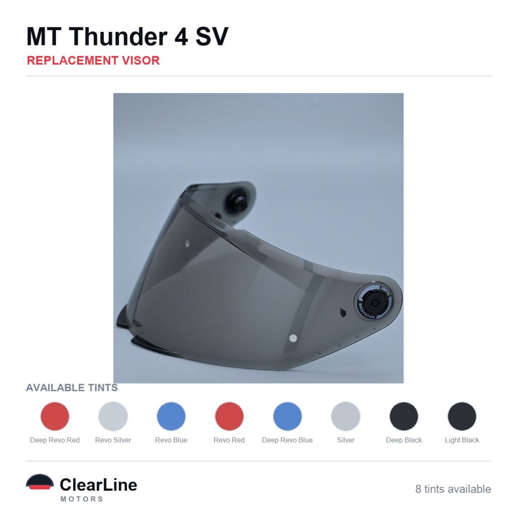 MT Thunder 4 SV Replacement Visor — Iridium, Smoke, Clear Tints