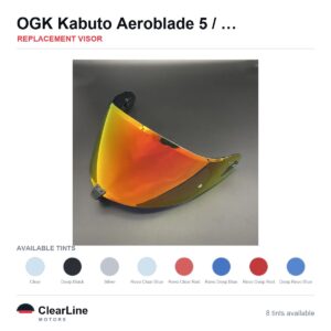 OGK Kabuto Aeroblade 5 / Kabuto Aeroblade 6 Replacement Visor — Iridium, Smoke, Clear Tints