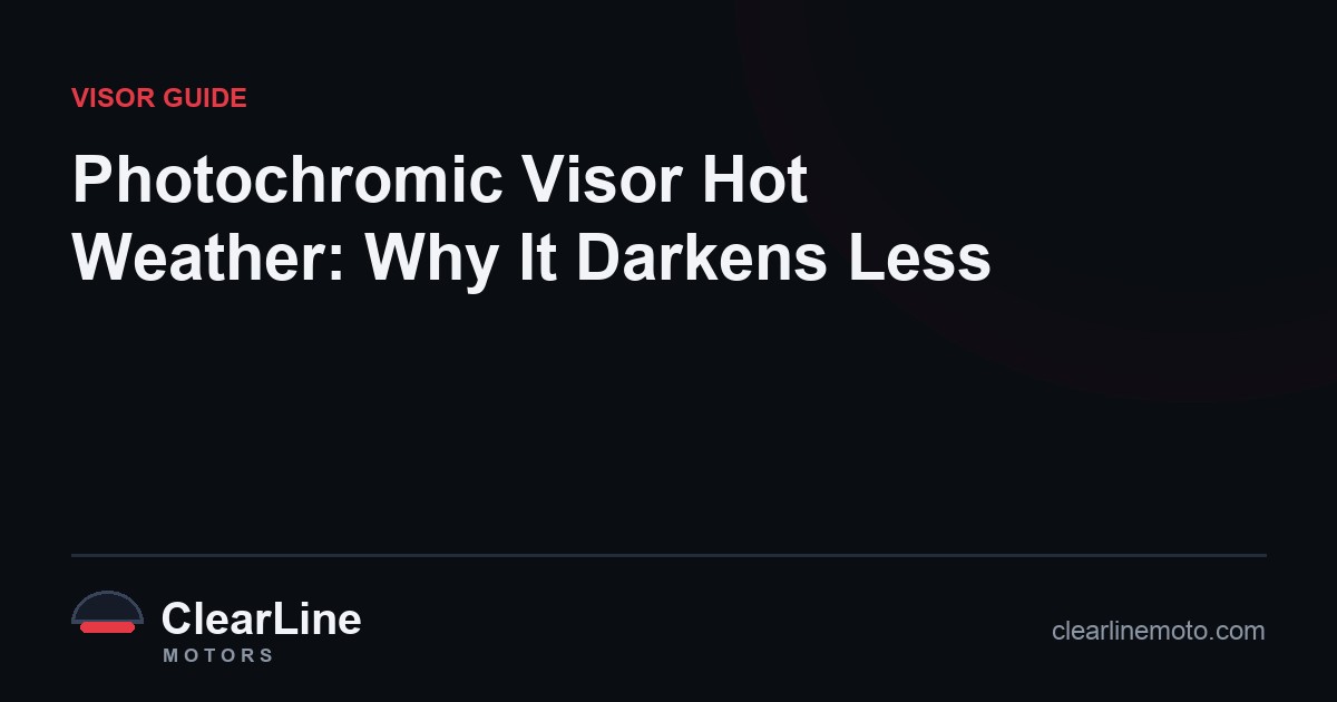 Photochromic Visor Hot Weather: Why It Darkens Less