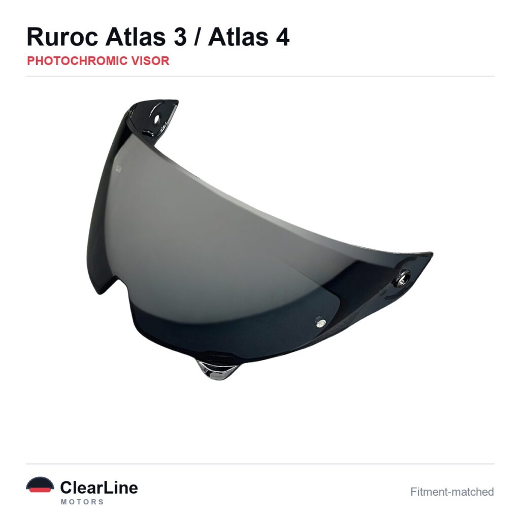 Ruroc Atlas 3 / Atlas 4 Photochromic Visor — Auto-Tint Day & Night